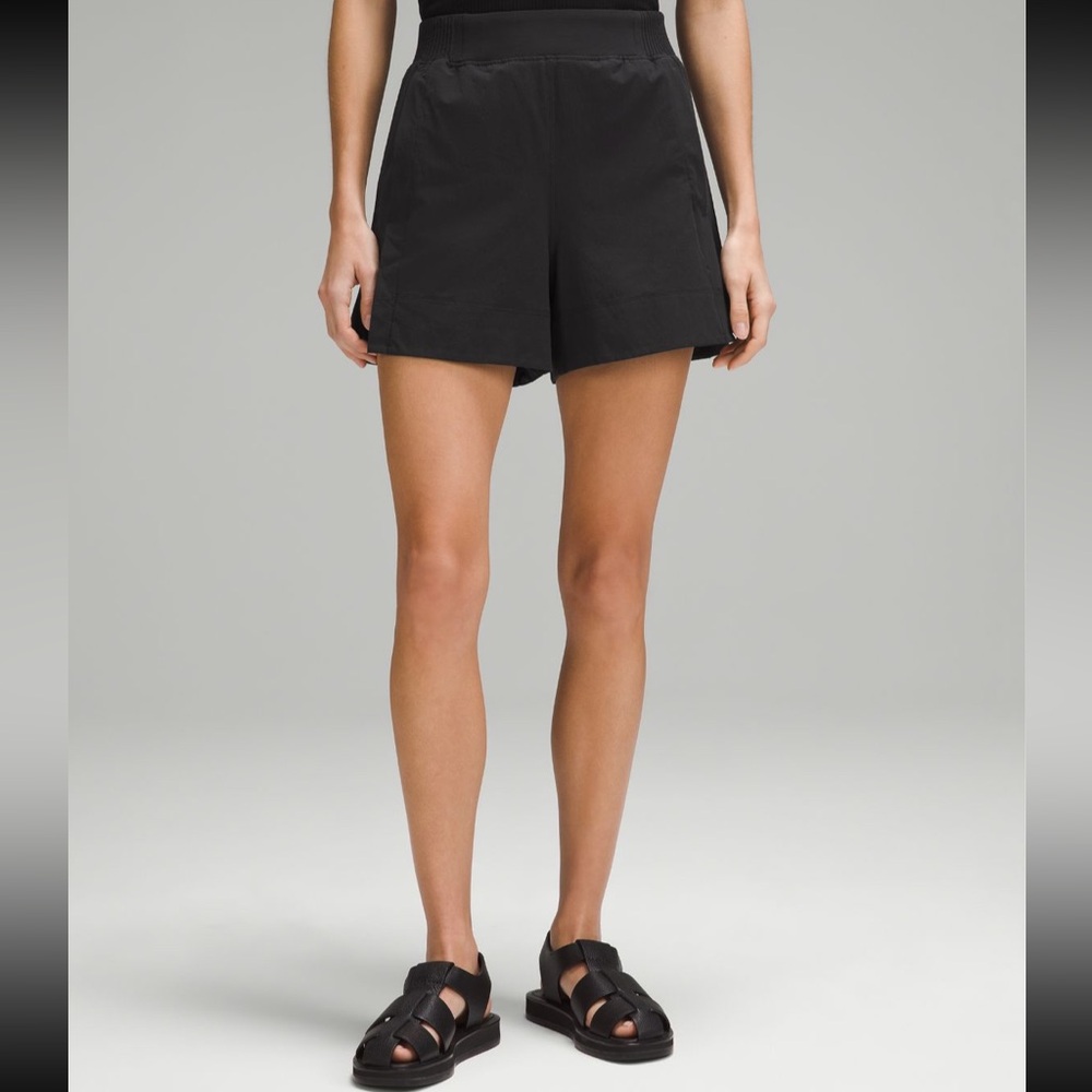 lululemon stretch woven relaxed fit high rise shorts